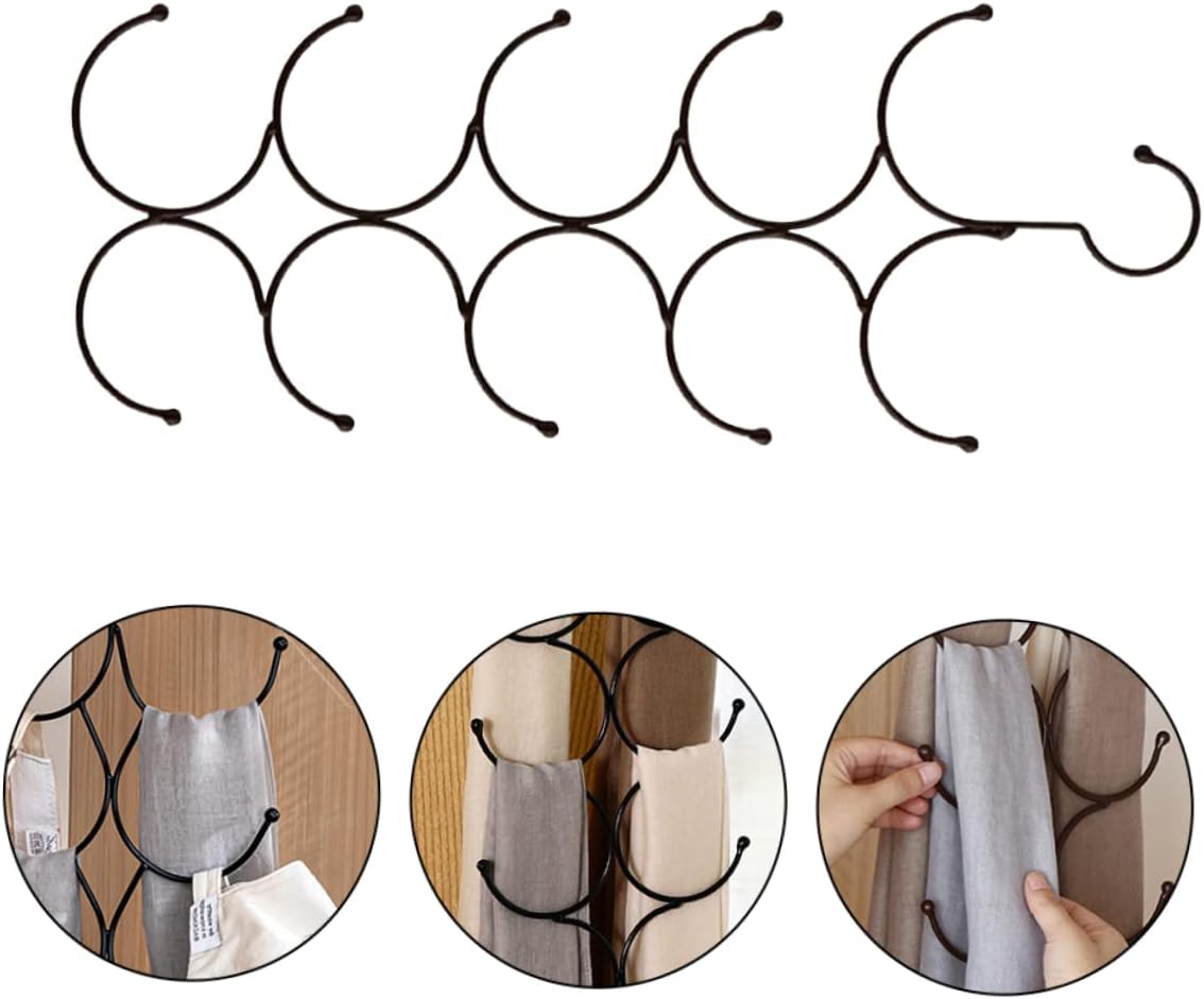 KOMBIUDA Multi-Layer Tie and Scarf Hanger Organizer Space Saving Home Accessory for Closet for Scarves Ties and Shawls Lightweight Iron Design Black