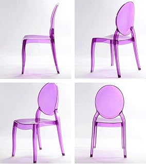 XINGING Silla de Color Transparente Silla de Comedor Silla del Diablo Bar Tienda de té Silla Fantasma Moderna Minimalista Ocio Silla Creativa (Color : Solid Purple)
