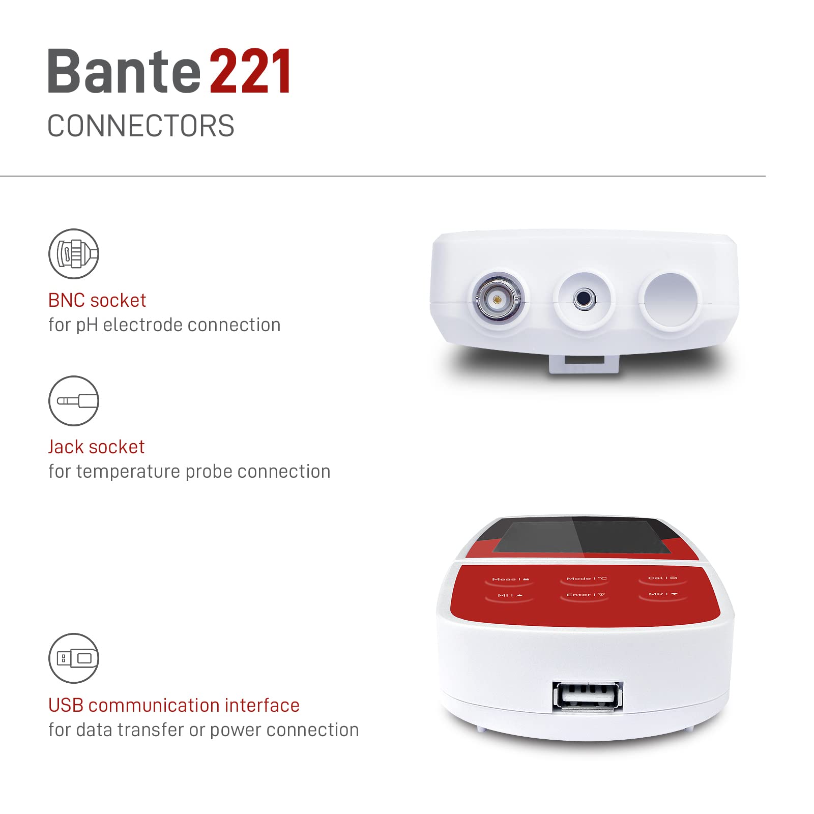 Bante 221 Portable pH ORP Meter | Handheld pH Meter | Equipped with pH and ORP Electrodes | Accuracy ±0.002 pH, ±0.2 mV | 500 Sets of Data Storage: Amazon.com: Industrial & Scientific