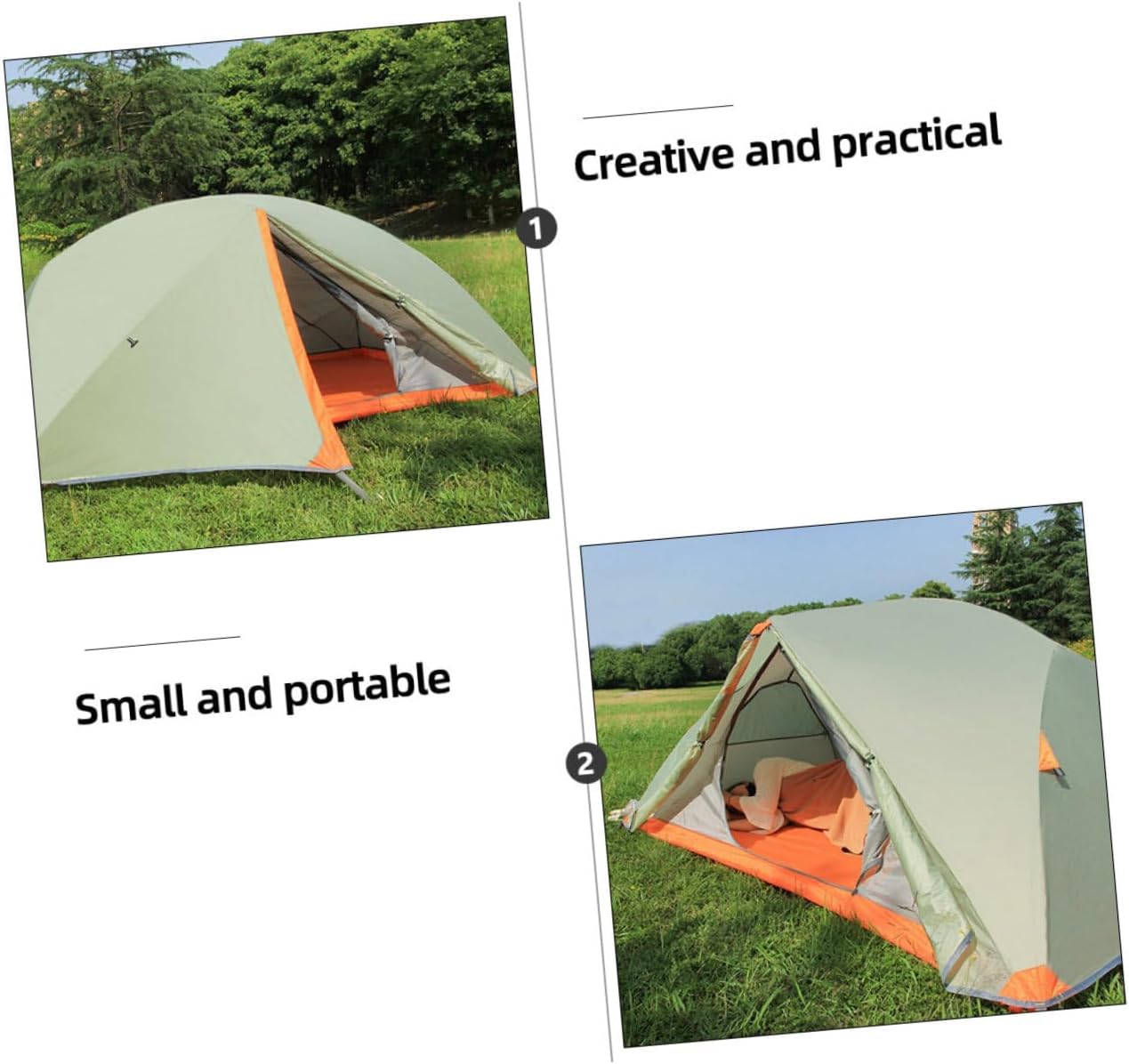 Double Layer Waterproof Outdoor Tent for Camping, Two-Person Rainproof Shelter with Aluminum Poles, Windproof Travel Tent for Hiking and Backpacking