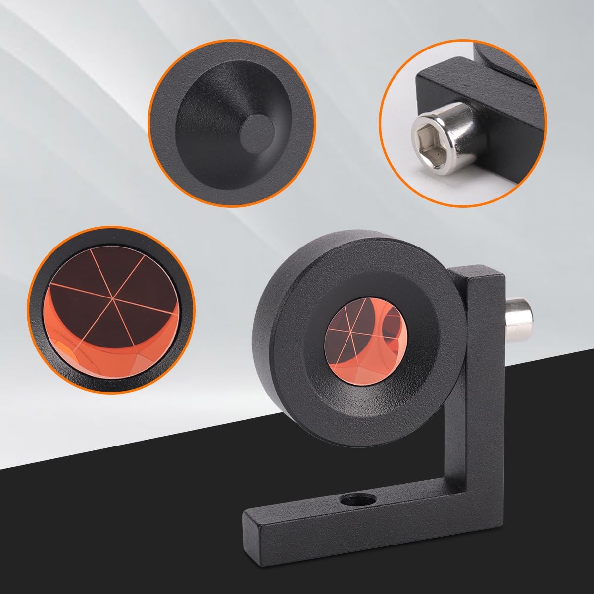 L-Bar Right Angle Prism-Professional Precision Surveying Tool with Die-Casting Aluminum Body, High-Quality Glass, 3~4'' Accuracy, Copper-Coated Prism （1 Piece）