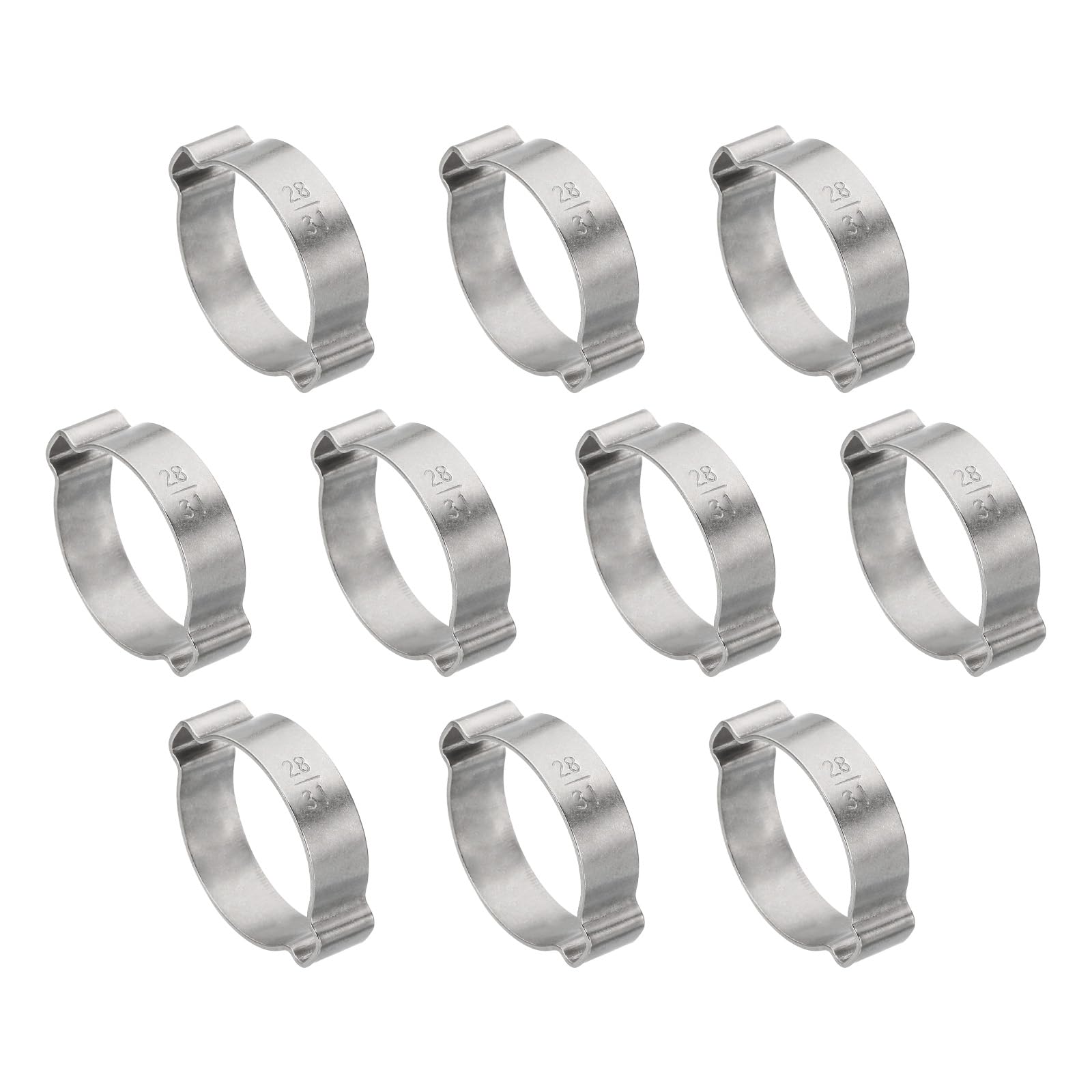 25 Pack 28-31mm Double Ear Hose Clamp, 304 Stainless Steel O Clip Crimp Rings - View #10