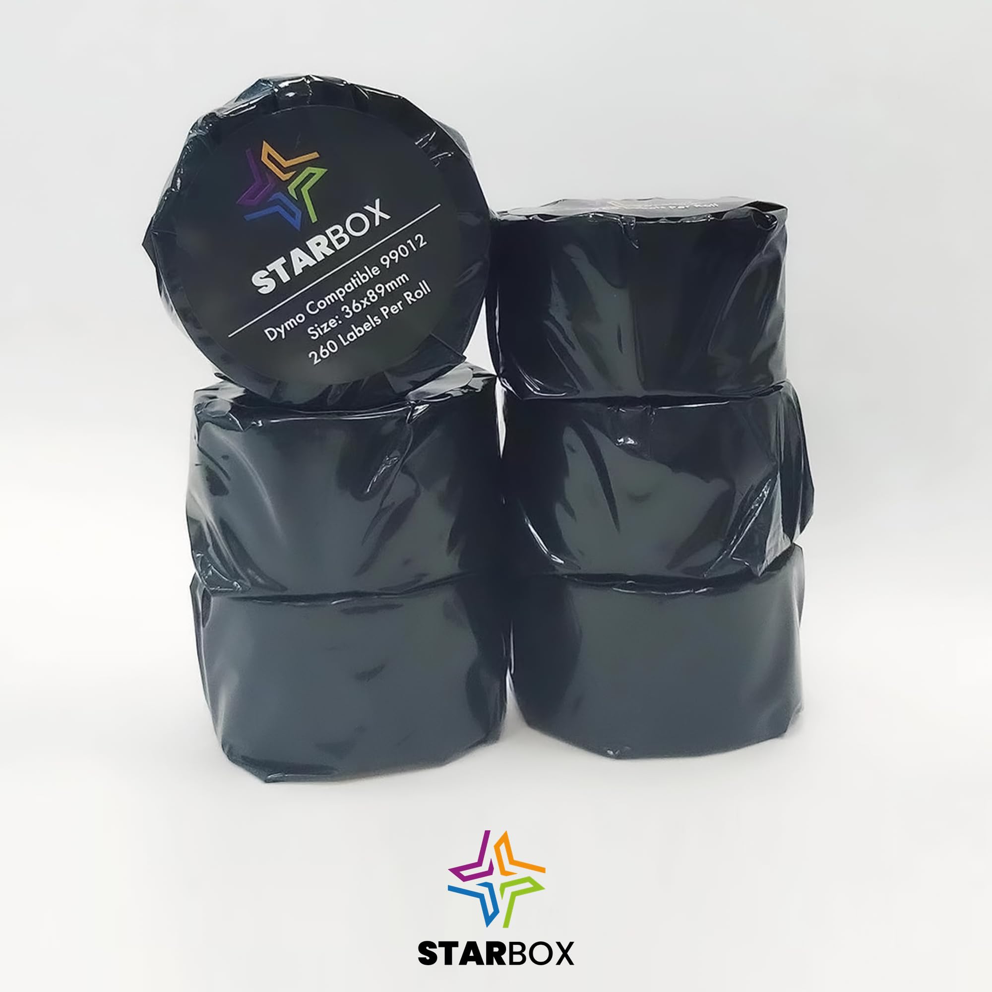 STAR BOX - LOT de 10 Etiquettes compatible avec Dymo 99012 Auto Adhésives 36mm x 89mm avec imprimantes Labelwriter & Seiko Grandes Étiquettes adresse LabelWriter 450 et 4XL (10)