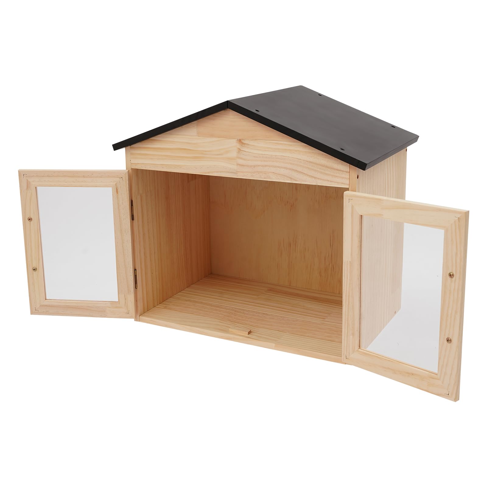 Librero de madera (43 x 28 x 41,9 cm) | Multifuncional doble puerta caja de intercambio de literatura, poste independiente, caja de libros montada