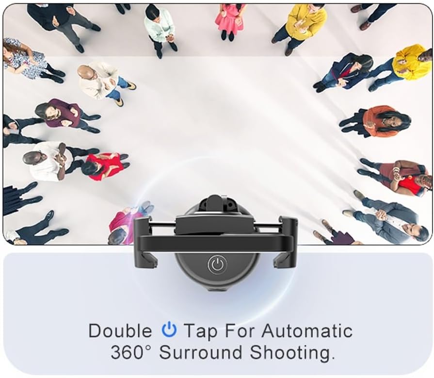 360 Rotation Gimbal Stabilizer Selfie Stick Tripod for Video Record (Black)