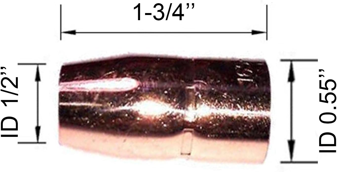 ZINGER MIG Welding Nozzles 169-715 169715 1/2" for Flush-Tip Miller M10/M15 | 8PK Welding Nozzles 169-715 for Hobart Welder H-9/H-10 and Miller M10/M15 Welding Gun