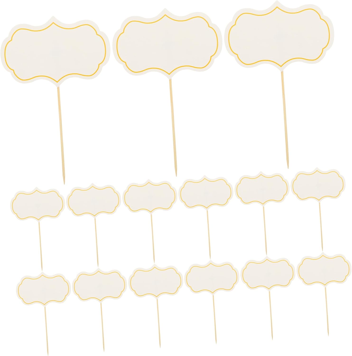 24pcs Cheese Markers White Paper Wood Labels for Buffets