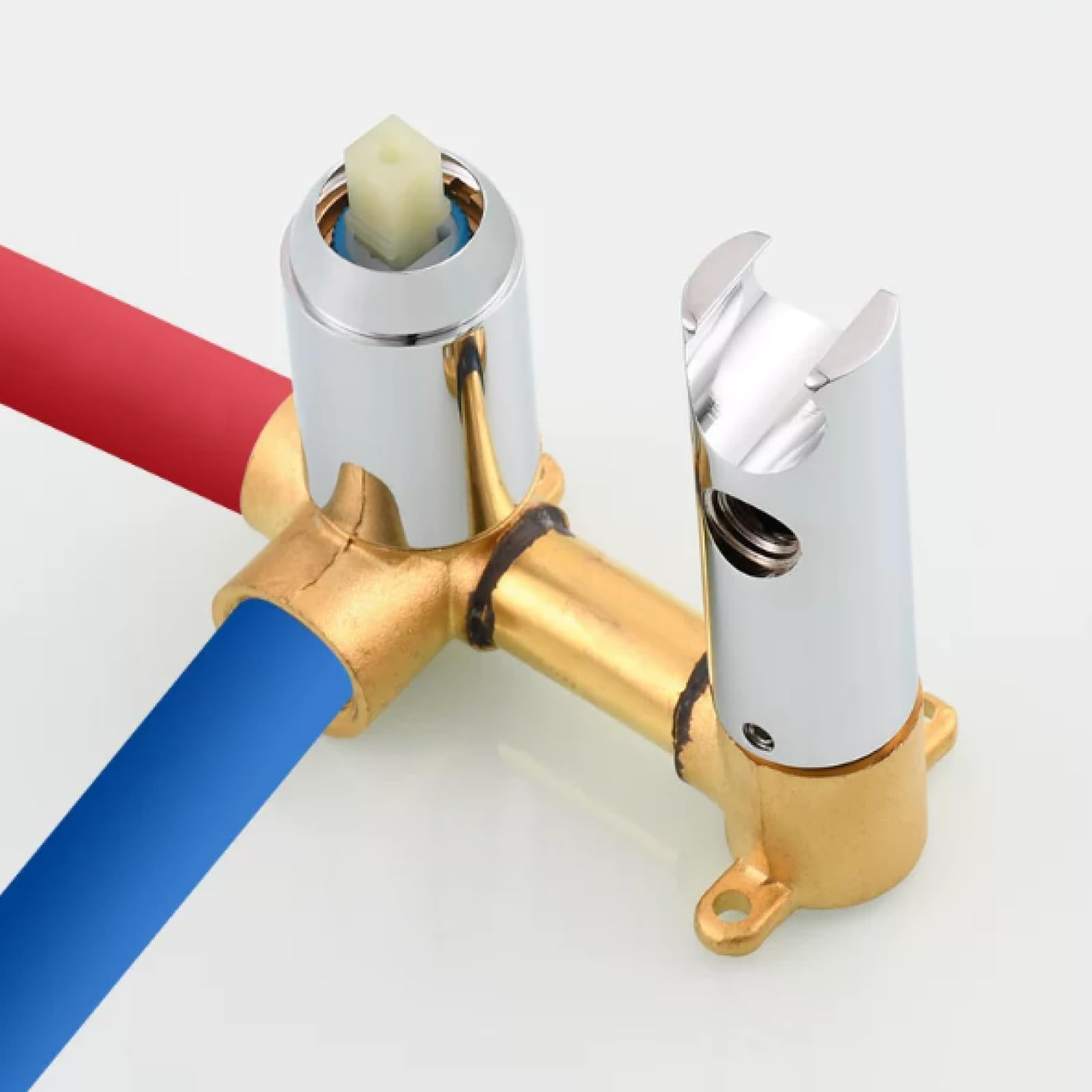 Idroscopino per WC,Acqua Calda E Fredda Doccetta Bidet A Parete Ottone Installazione Nascosta Maniglia Singola Adatta per Il Bagno,Oro Spazzolato