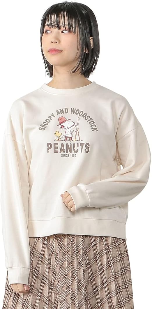 Amazon トップス 長袖 トレーナー スウェット 裏毛 イラストプリント ロゴ レディース 冬 Honeys ハニーズ スヌーピー トレーナー トレーナー パーカー 通販