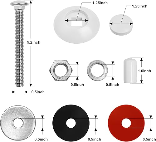 Miniatura 3 de NOVINO Diving Board Bolts Kit Replacement,Pool Diving Board Mounting Kit for DB-TB-M Inter-Fab Two Hole Residential,Includes Bolts/Washers/Nuts etc