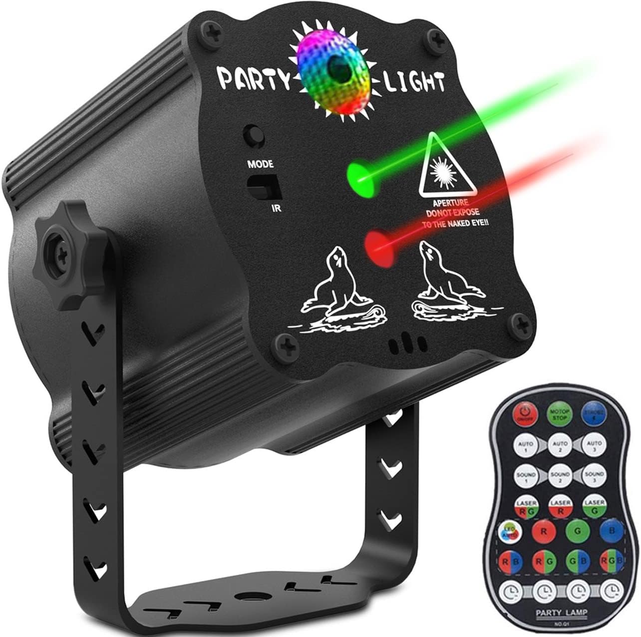 Party Lights DJ Disco Lights, Sound Activated Stage Lights RGB Strobe Effects Party Disco Club Lights with Remote Control for Christmas Halloween Decorations Birthday Wedding Karaoke KTV Bar