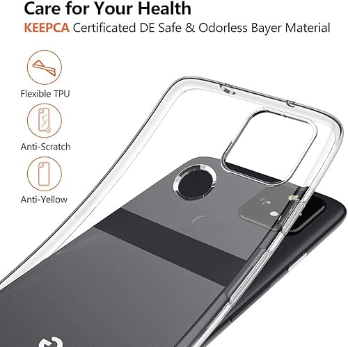 Miniatura 3 de Funda transparente para Google Pixel 4a 5G, no compatible con Pixel 4a, delgada, suave, silicona flexible, gel de poliuretano termoplástico, a