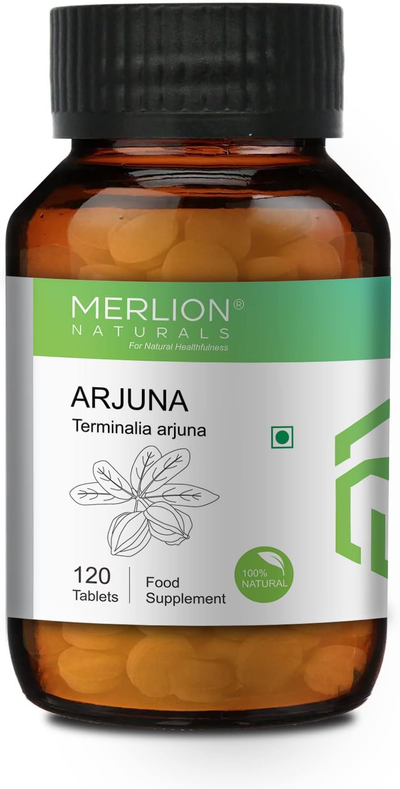 MERLION NATURALS Arjuna Tablets Terminalia Arjuna | 500mg (120 Tablets)