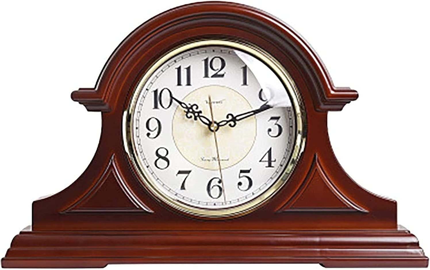 RIVYOS Mantel Clock Wooden Silent Mantle Clock Home Vintage