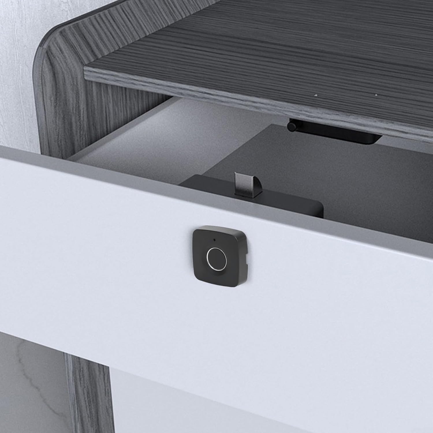 Fingerprint Drawer Lock, Electronic Cabinet Latch with 0.3s, Anti-Theft Security Home Office Files, Backup Code, Black