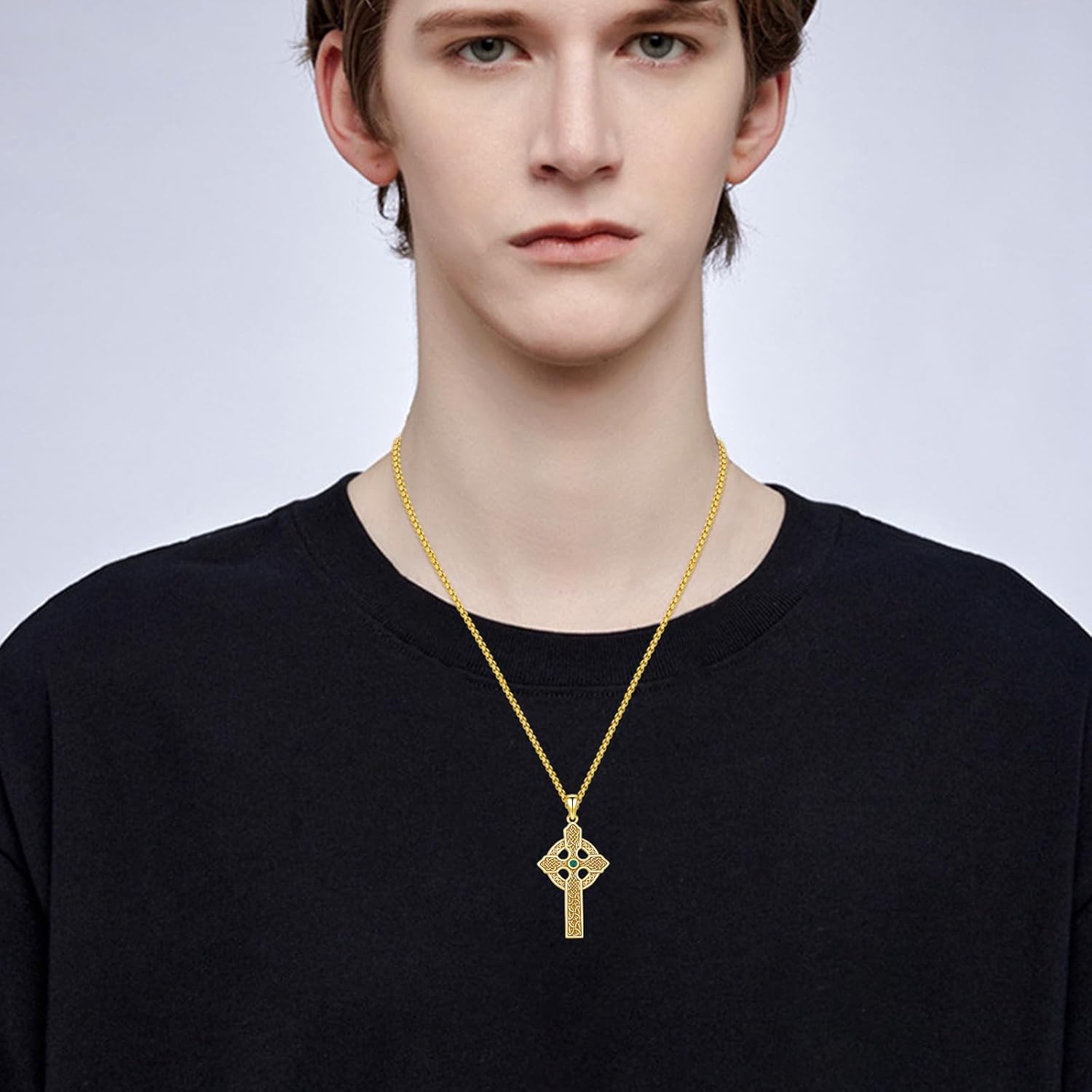 925 Sterling Silver Patron Saint Necklace Amulet Protection Pendant Religion Jewelry for Men Women With Stainless Steel Chain and Gifts Box - Image 2