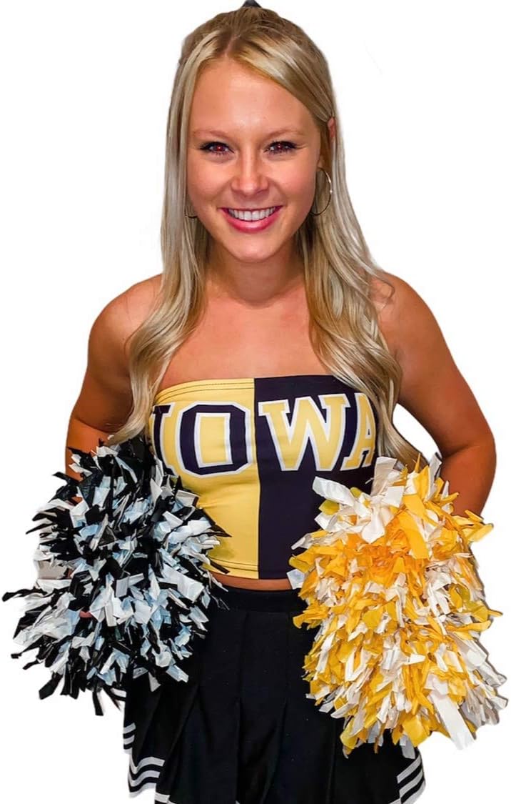 Lojobands Women's Tailgate Outfit College Two Tone Color Block Tube Top Made in USA One Size Fits Most