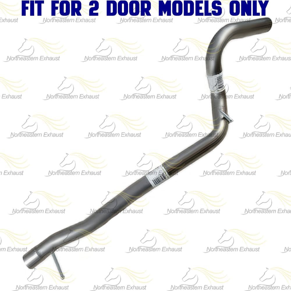 Exhaust Intermediate Pipe and Muffler Kit Compatible for 2007-2011 Jeep Wrangler 3.8L | Stainless Steel | Northeastern Exhaust | Free Clamps Included | Direct-Fit Replacement