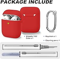 Vista 324 de Funda para AirPods Pro con kit de limpieza, funda de silicona suave para Apple AirPod Pro de 1ª/2ª generación, accesorios de funda AirPods Pro/Pro 2