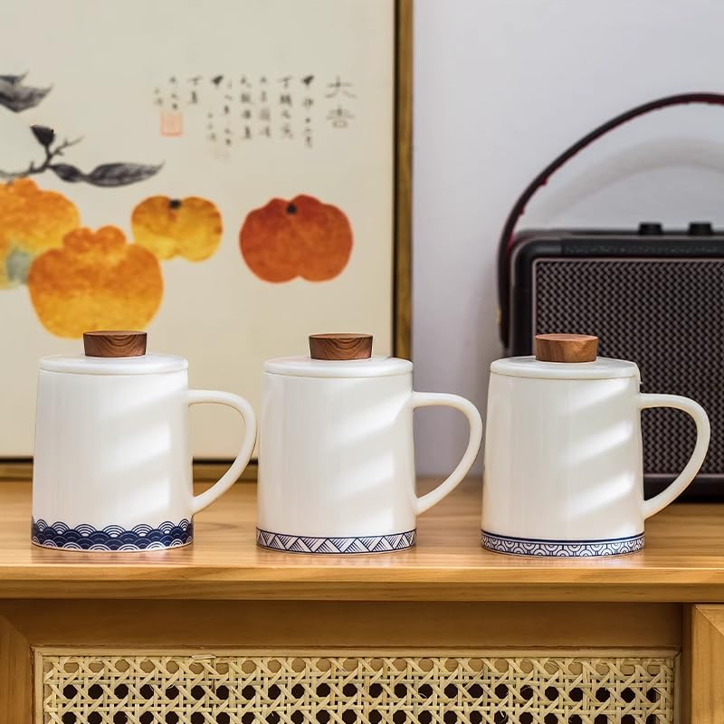 Floral Ceramic Mug Retro Tea Cup Water Coffee Cup-Color2