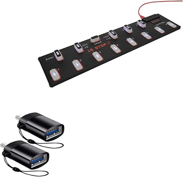 BoxWave Cable Compatible with Keith McMillen Instruments 12 Step2 - USB-C to A PortChanger 2-Pack, USB Type-C OTG USB Portable Keychain - Slate Black