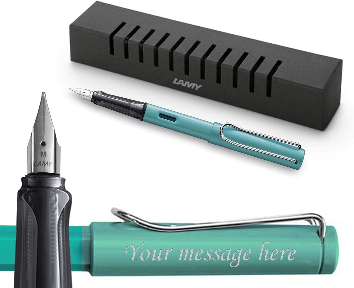 Lamy AL-Star (023) TOURMALINE Turquoise blue Fountain pen Medium nib + FREE Engraving + Gift box