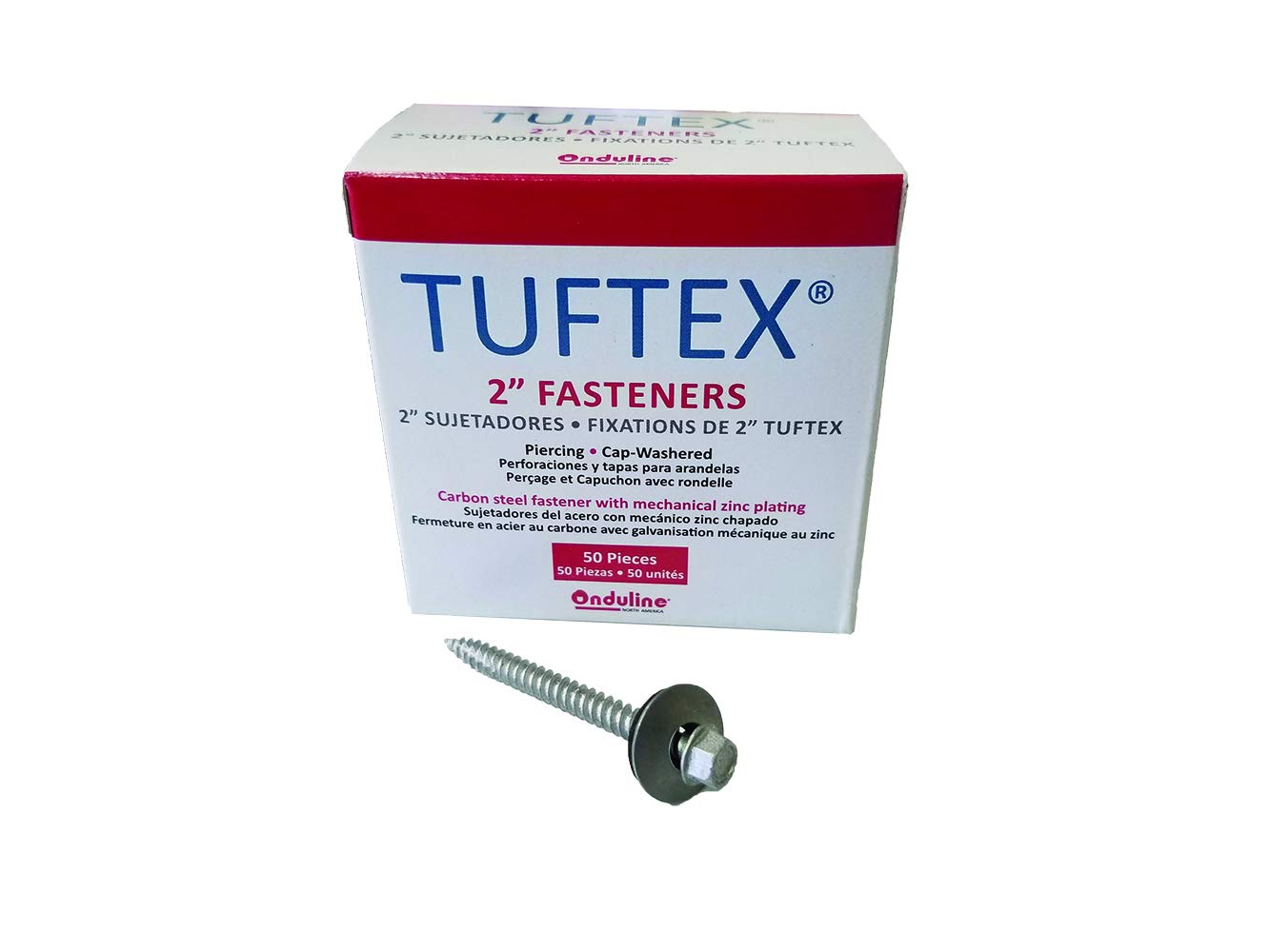 TUFTEX 849 2 in. 50-Count #10 Galvanized Hex-Head Screws