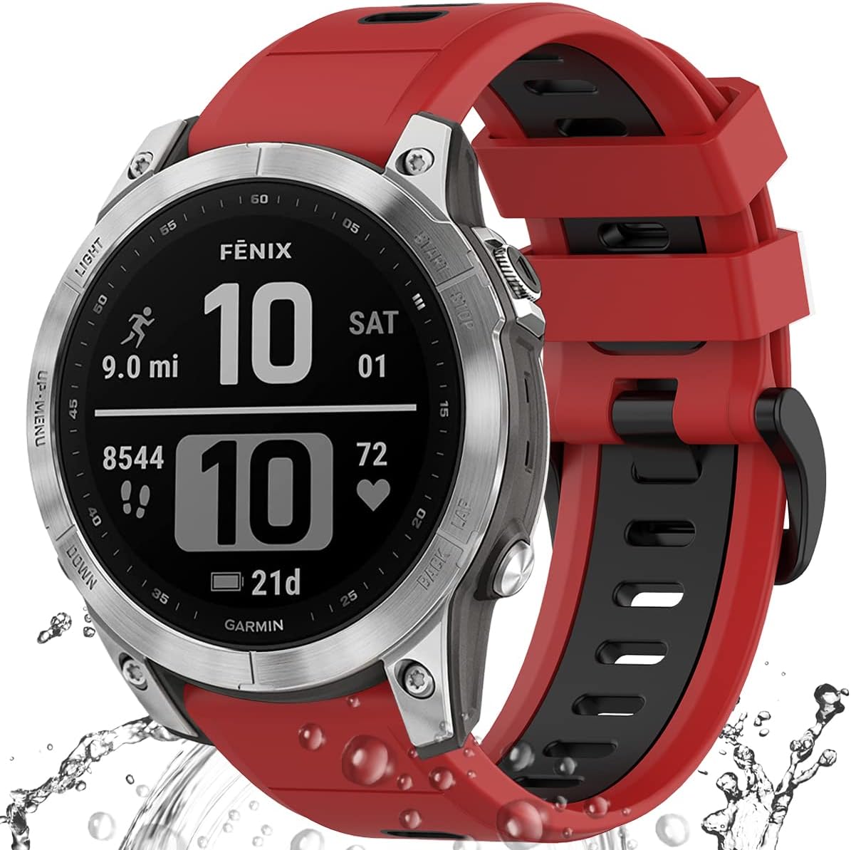 Miimall Compatible Garmin Fenix 7/6/5 Bands, 22mm Width Soft Silicone Sport Waterproof Replacement Strap Band for Garmin Fenix 7/7 Solar/7 Sapphire Solar/6/5/Garmin Instinct Women Man