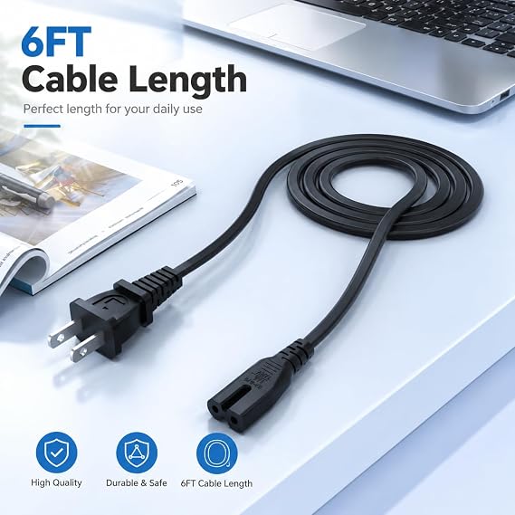 6FT Sewing Machine Power Cord AC Cable for Brother Singer Bernina