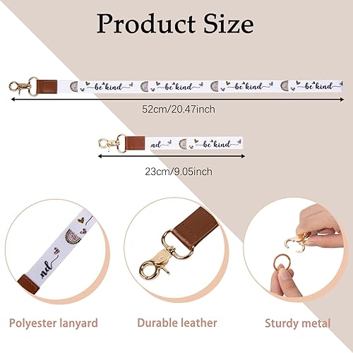 Miniatura 2 de Zugzwang Cordones para insignias de identificación, cordón para llaves para mujer, cordón para el cuello con soporte para insignia (Be Kind-B)