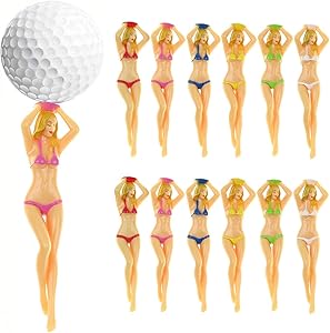 Golf Tees, 3 inch Sexy Bikini Lady Golf Tees,Durable Plastic Golf Ball Nails, Pin-up Girl Golf Tee, Home Women Golf Tees for Golf Training, Golf Accessories (6Pcs)