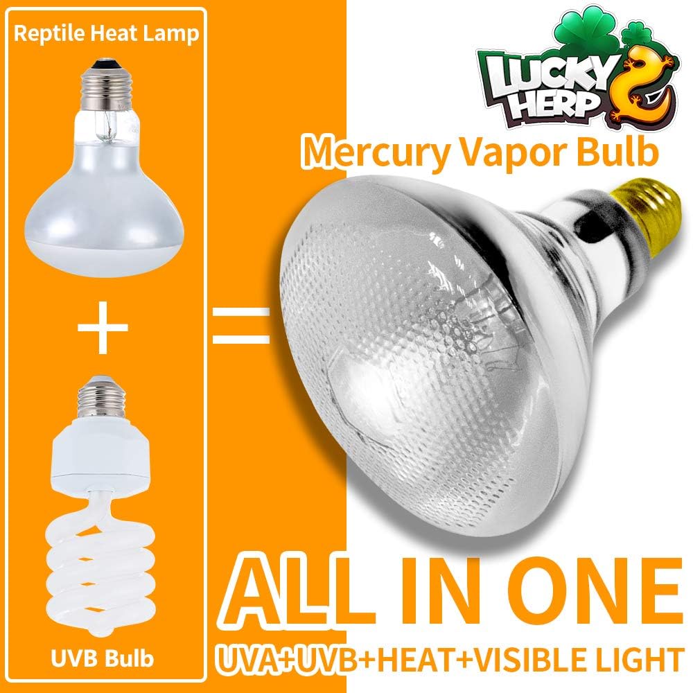 LUCKY HERP Reptile UVA UVB Heat Bulb, 100W E27 Turtle UV Heat Lamp, Vivarium D3 Basking Light Bulb for Reptile Tortoise - Image 2