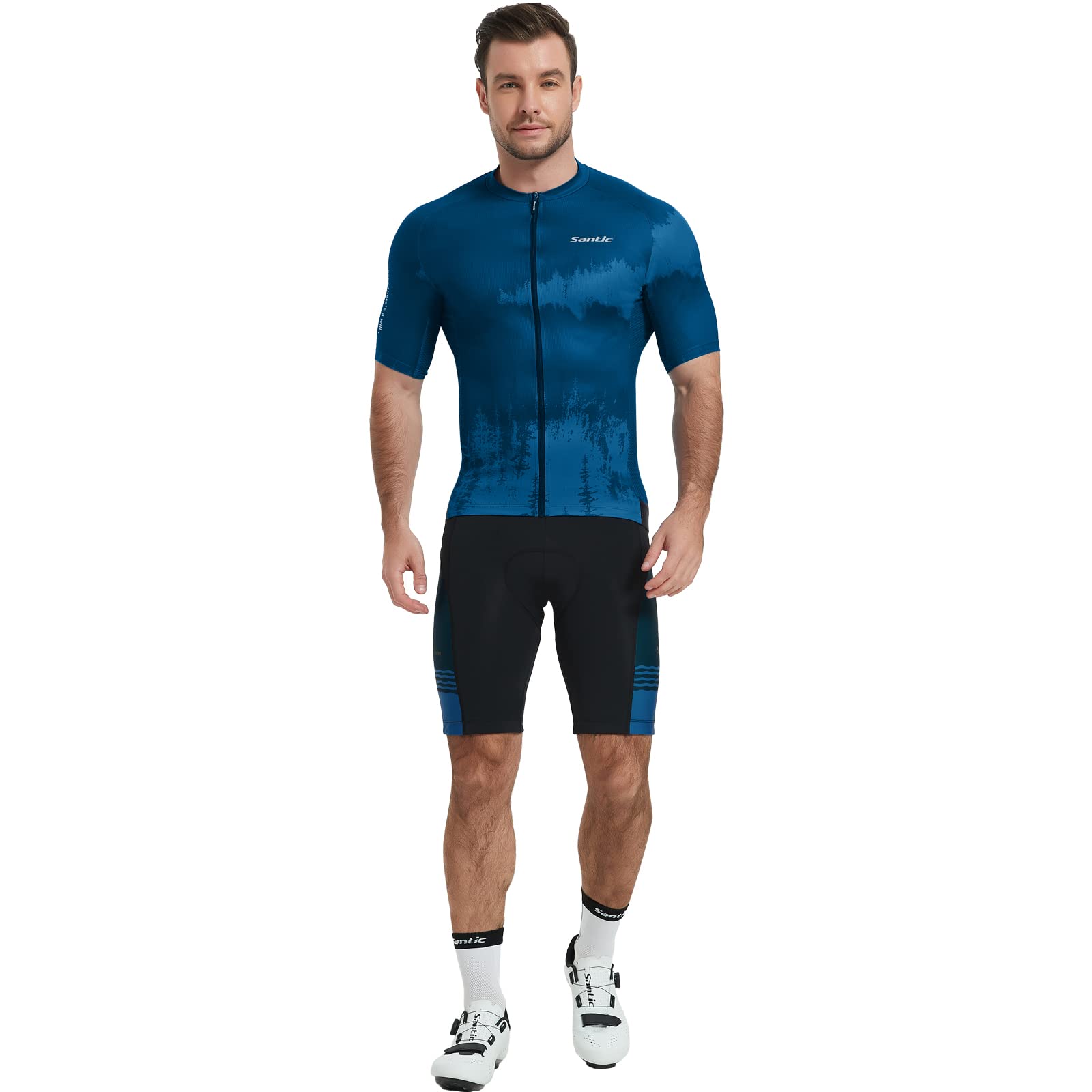 Santic Pantalones Cortos Ciclismo Acolchada Pantalones Bicicleta