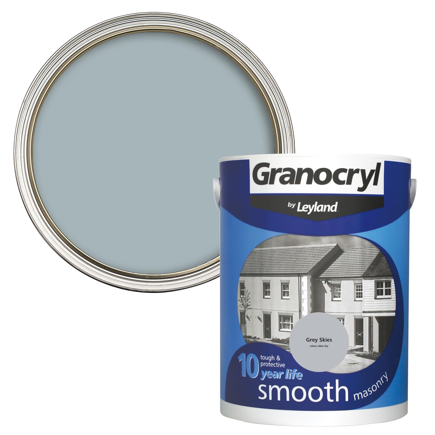 Leyland Granocryl Exterior Smooth Masonry Paint - Grey Skies - 5L