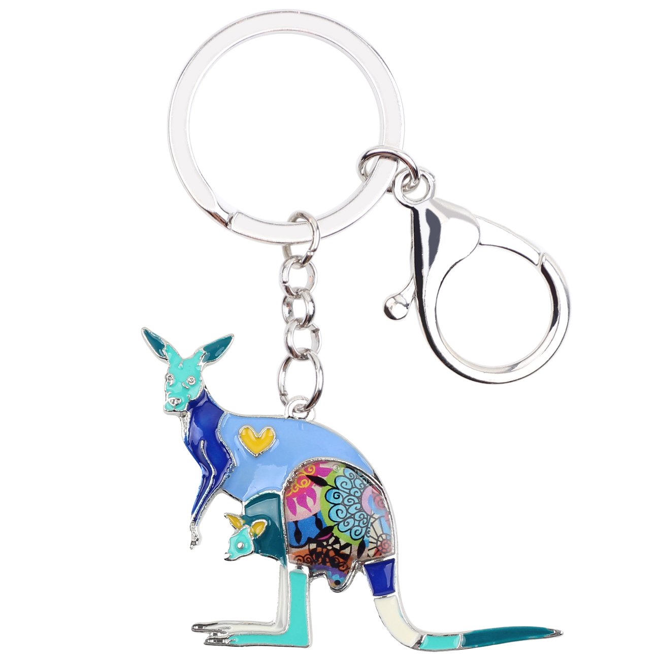 WEVENI Enamel Alloy Australia Kangaroos Keychain Accessories for Women Girls Bag Wallet Car Charms