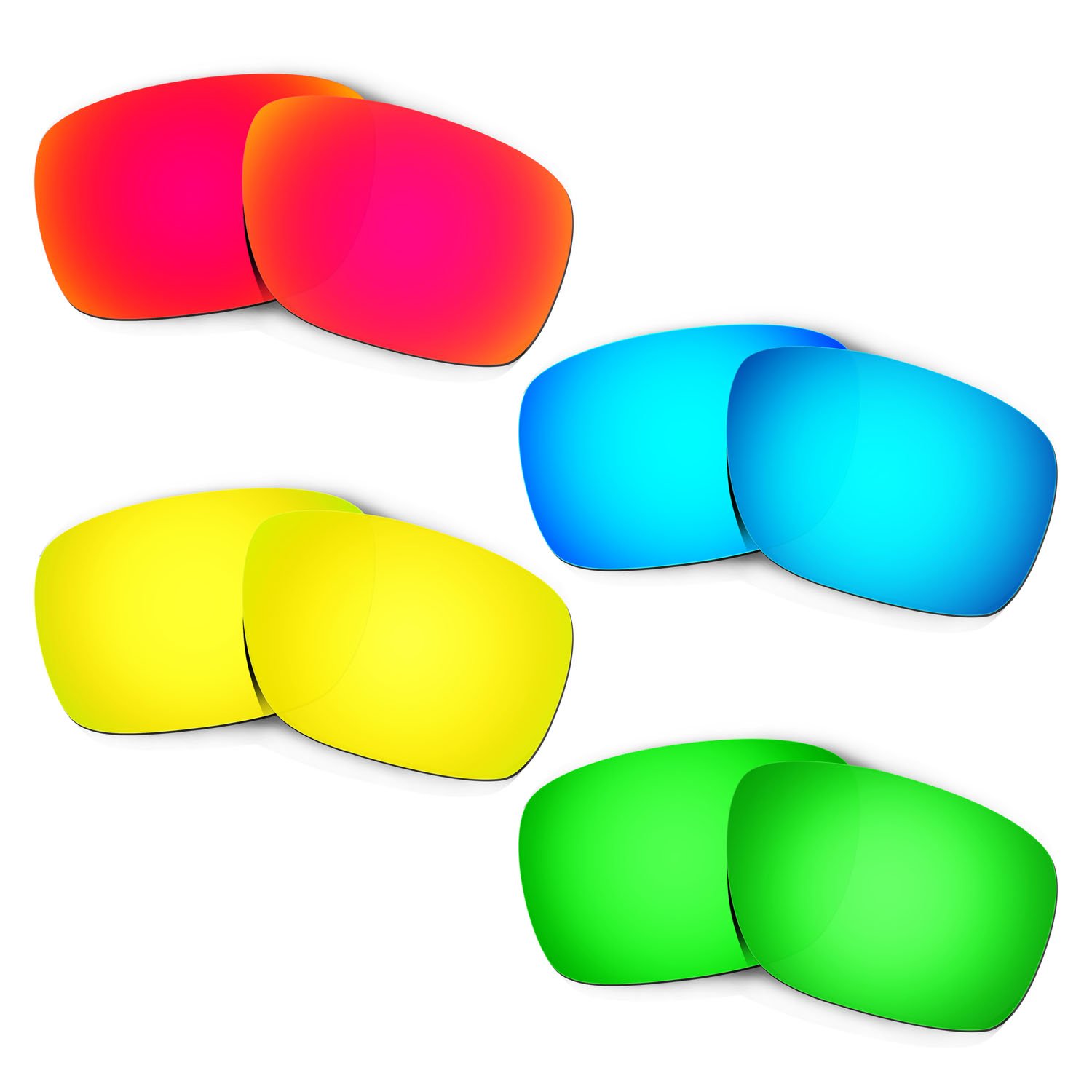 HKUCO Plus Replacement Lenses For Oakley Turbine - 4 pair Combo Pack