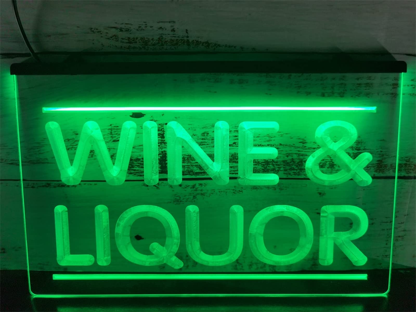 Insegne al neon a LED per vino e liquori, luci al neon con incisione USB 3D personalizzate con dimmer, per decorazione dimmerabile da appendere alla parete dell'enoteca del club bar,Verde,30x20cm
