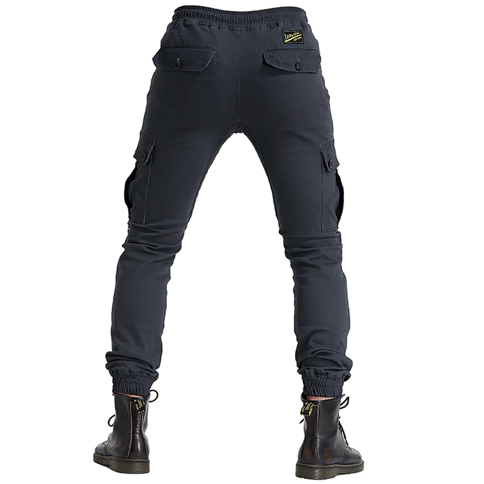 BEDSETS Pantaloni Moto Uomo Jeans, Pantaloni da Moto da Uomo, Jeans da Motociclista Elasticizzati Slim Fit da Uomo, Jeans alla Moda su Tutta La Vita, 4X Imbottitura di Protezione. (Grigio,S)