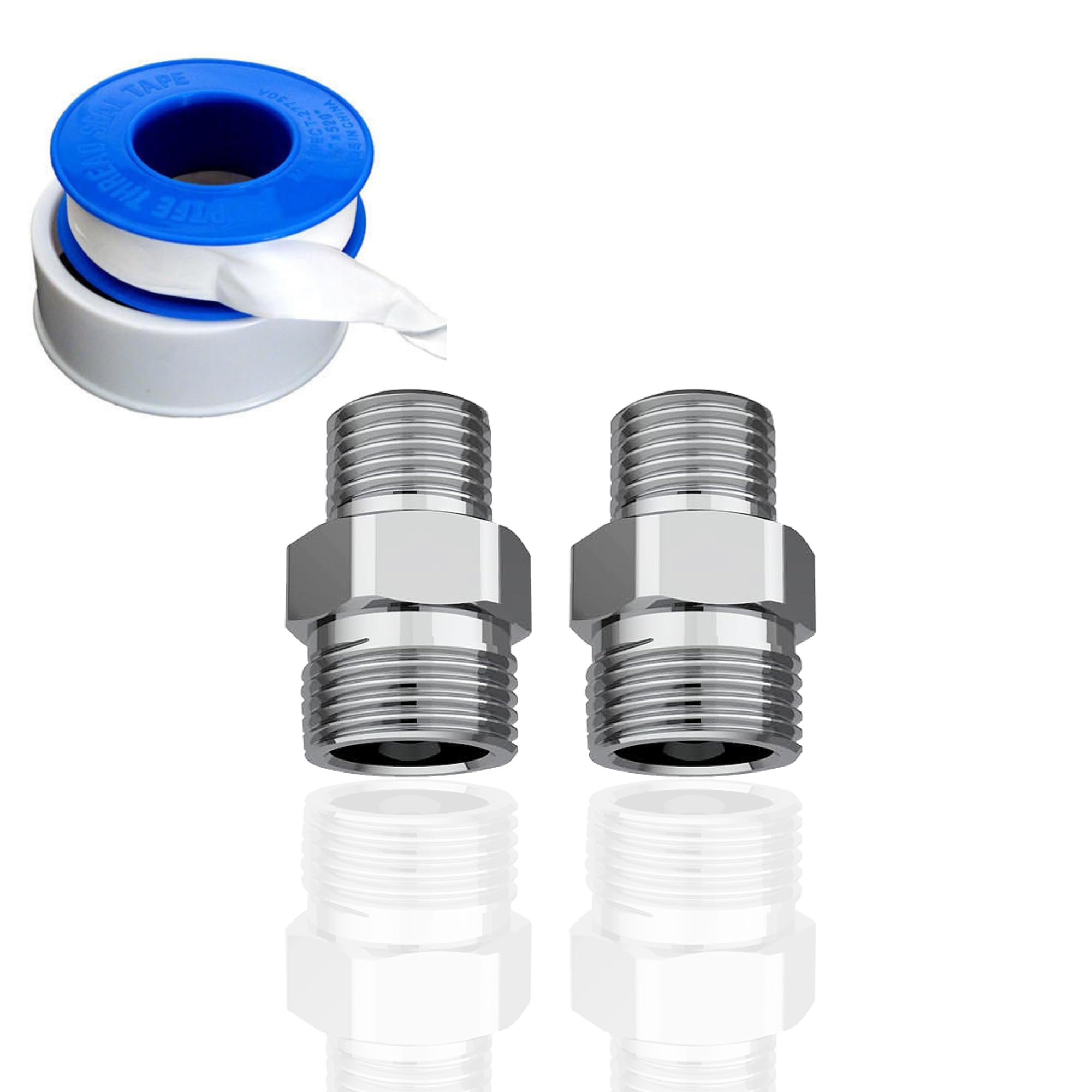 Aitchcy Brass 1/2 x 3/4 Hex Nipple | 3/4 Inch to 1/2 Inch Jointer Adapter Nipples for Connecting | Brass Reducer Nipple |1/2 to 3/4 Converter Adapter for Plumbing Applications (Pack of 2)-picture-15