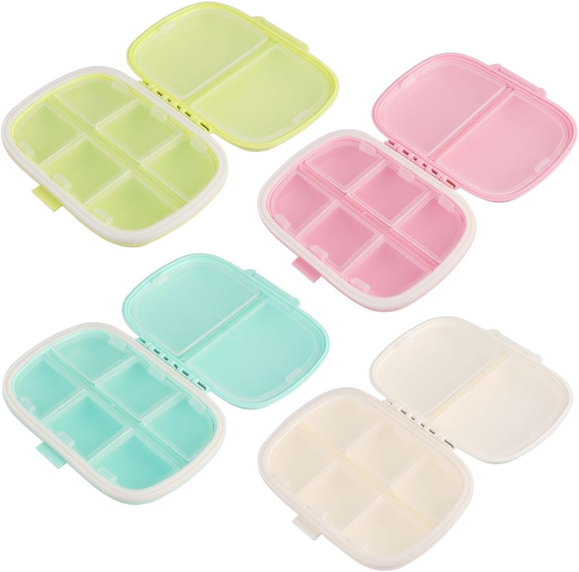 8-grids Double-Layer Pill Organizer 4pcs, Moisture-Resistant Portable Medicine Case Set with Seal Rings for Travel and Daily Vitamin Management