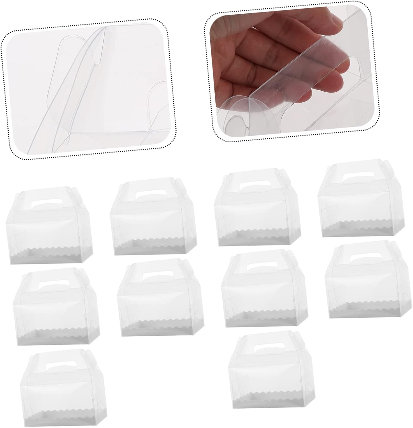 10pcs Plastic Baking Boxes for Muffins and Cupcakes and Oil Dessert Packaging Containers for Bakeries Parties and Home Use