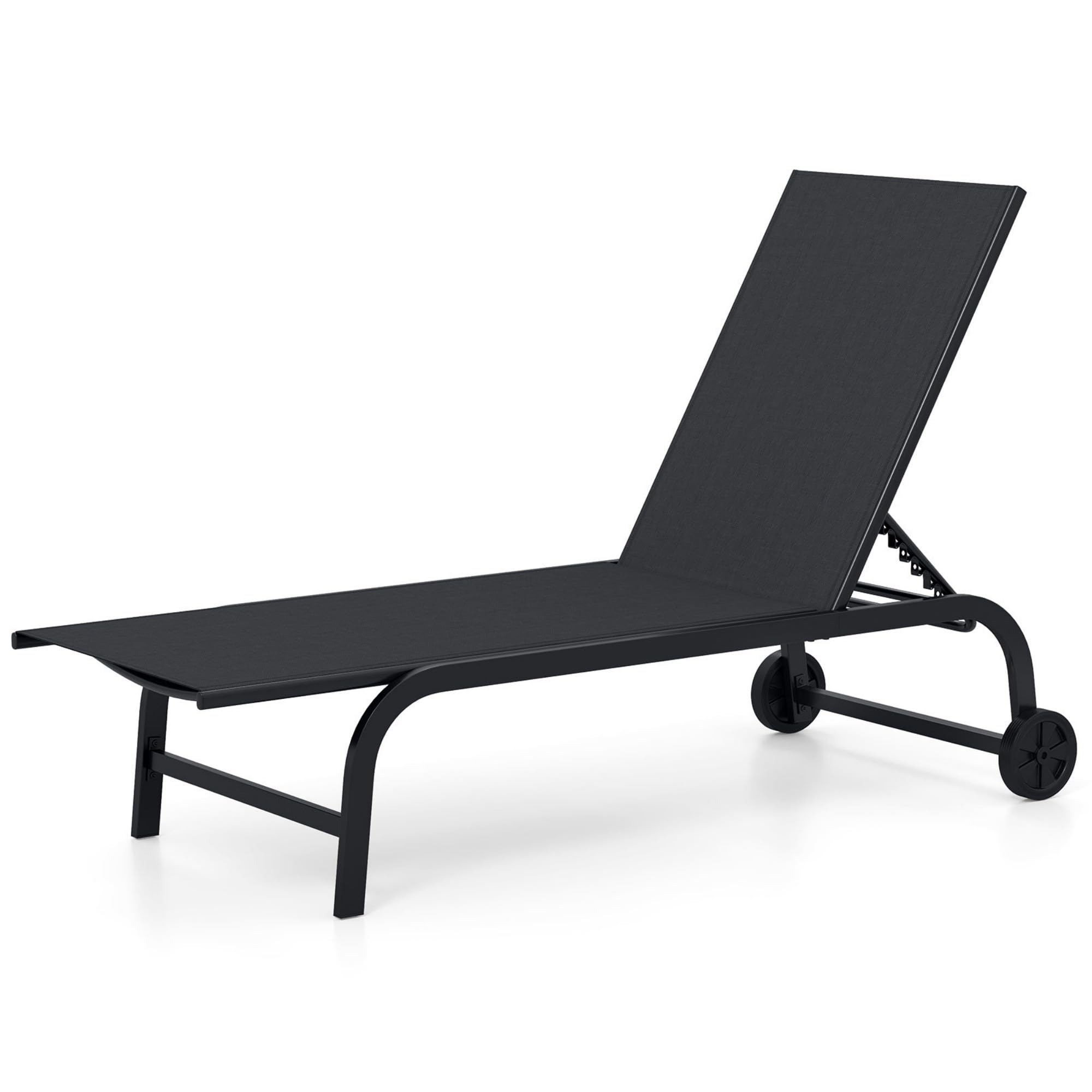 GIANTEX Bain de Soleil avec roulettes (Noir,1)