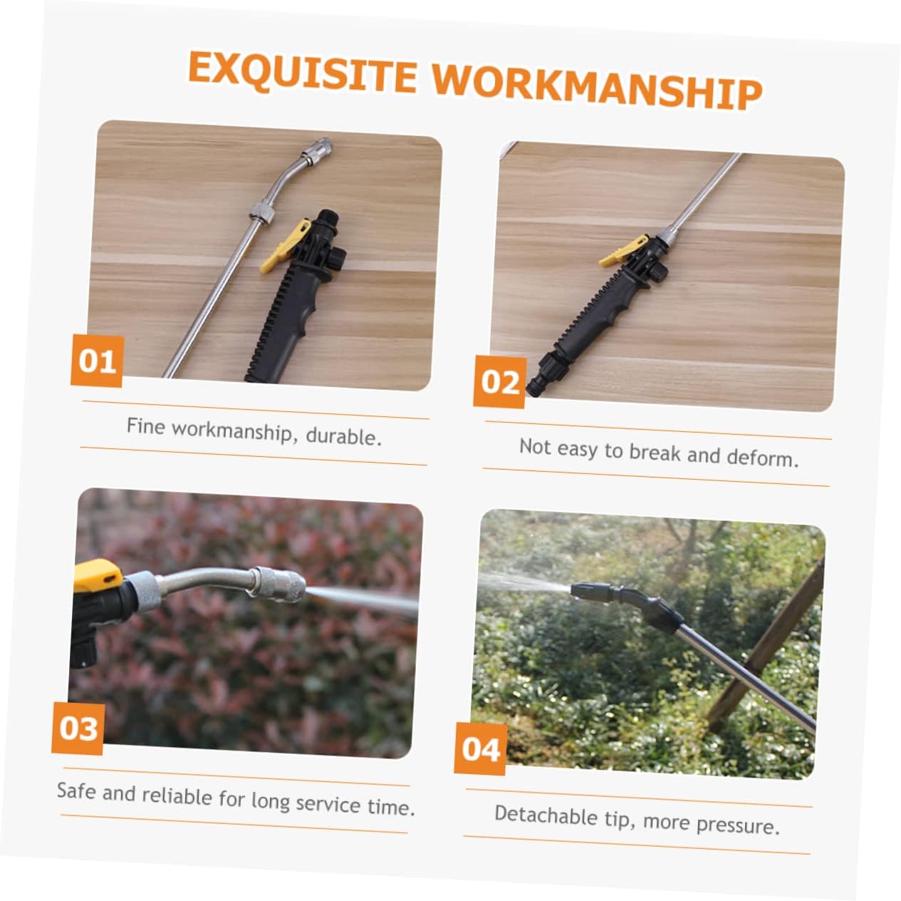 Abaodam 2pcs Garden Water Sprayer High Pressure Power Washer Wand Hose Nozzle Detachable Tip for Car Cleaning Walkway Leakproof Corrosion-resistant
