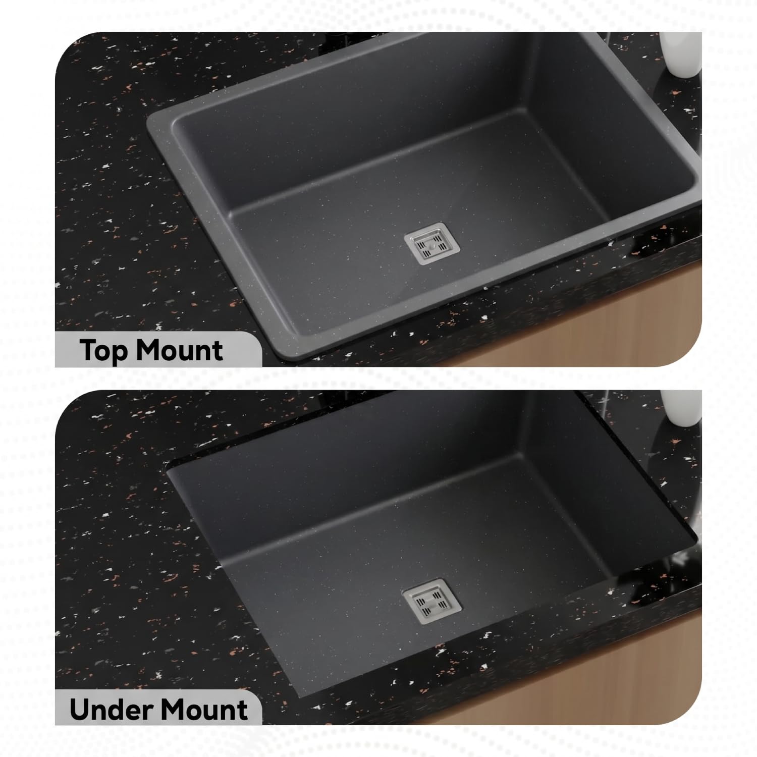 QUALITO Quartz Kitchen Sink - Durable & Soundproof -6
