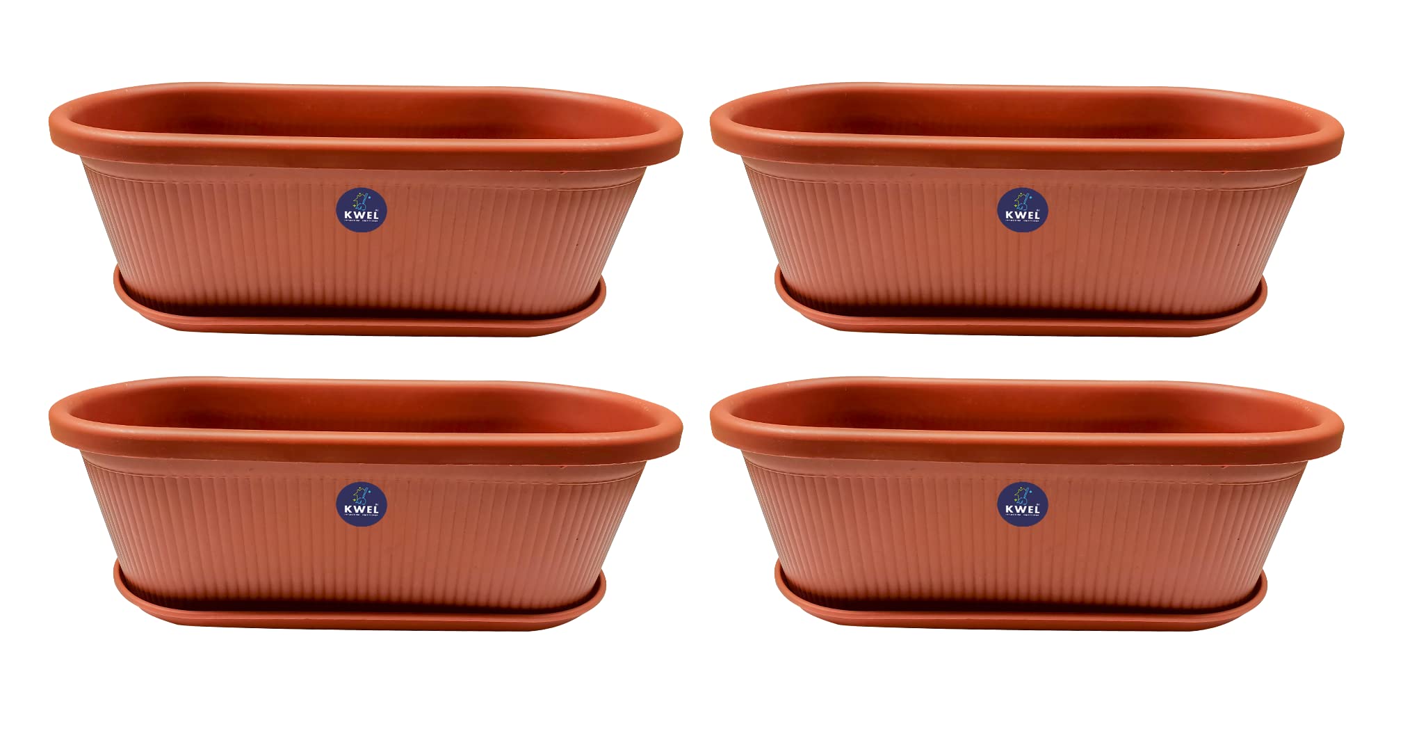 KWEL Regalia Plastic Planter Pot with Tray Small Size (Brown) Pack of 4 (B0B7BLBDH5) Amazon Price History, Amazon Price Tracker