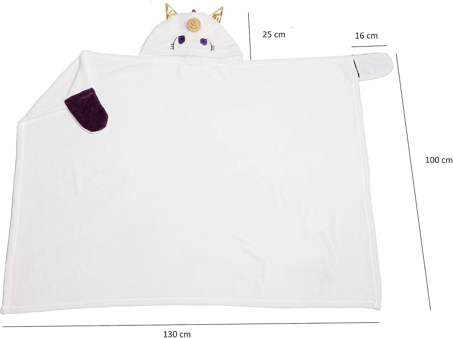 Kanguru Unicorn Fleece Hooded Blanket for Girls and Boys Robe, Comfy kids fluffy throw blanket, Gift idea - Image 4