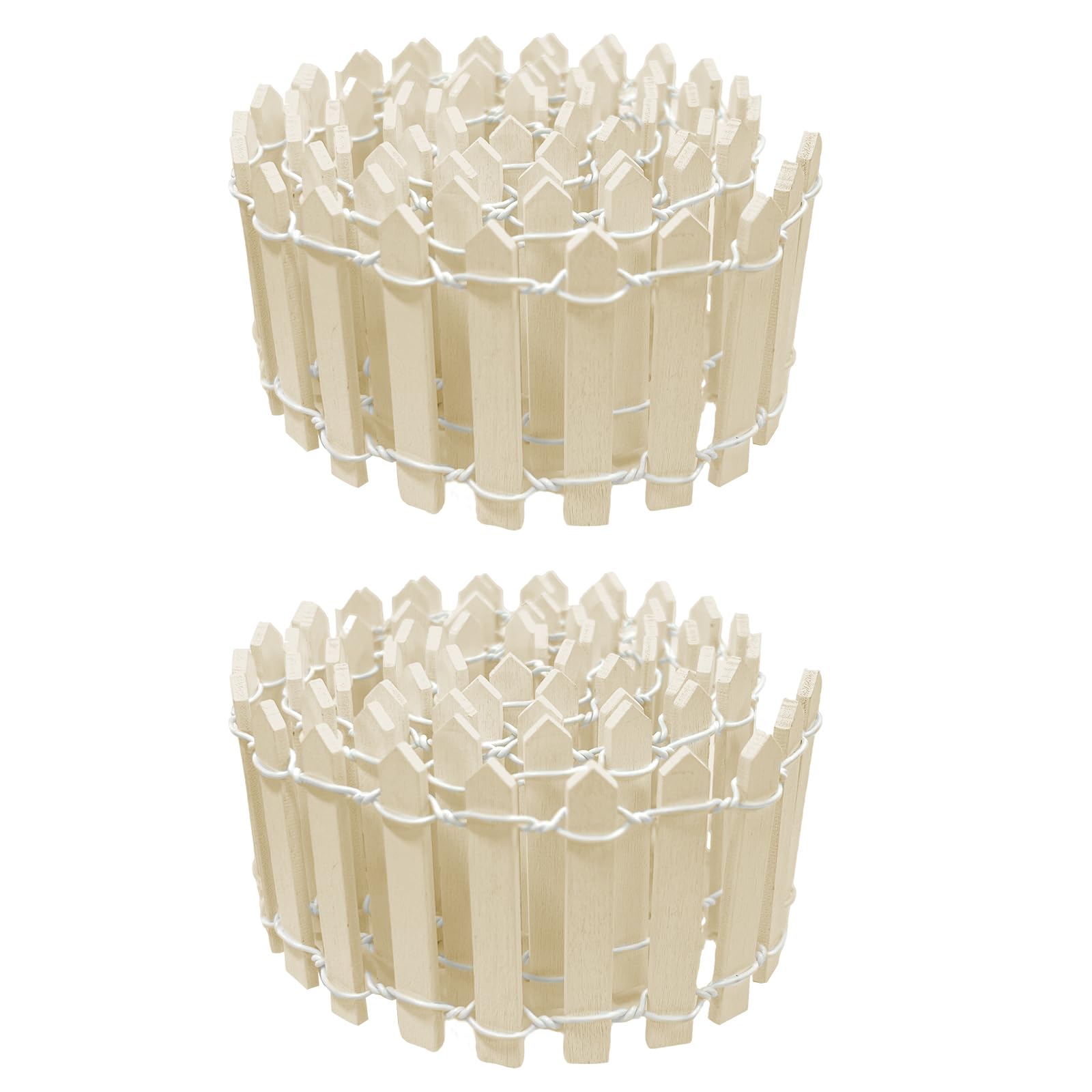 XFGSYXS Natural Wood Fairy Garden Fence 2-Pack