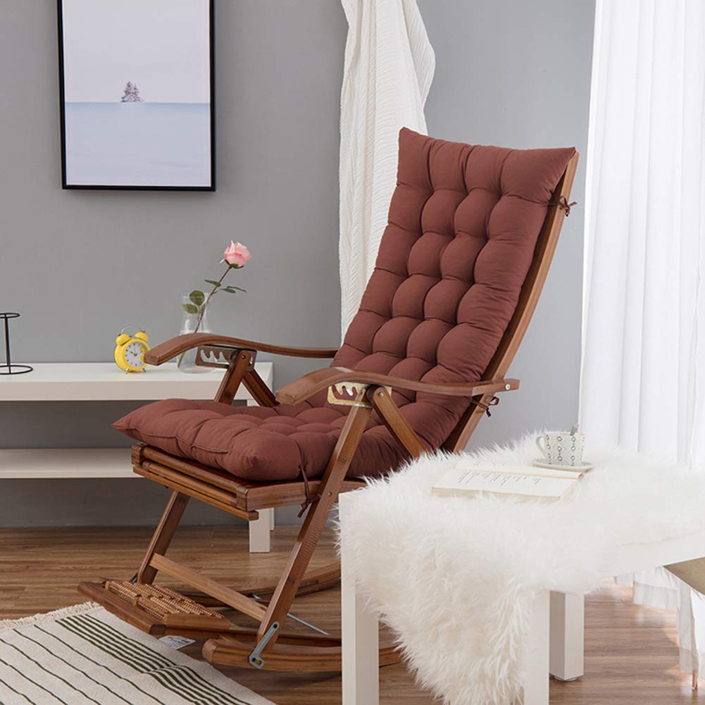 Patio Chair Cushions Rocking Chair Thick Padded High Seat Back Chair Cushion with 6 Ties for Lounge Chair Bench Cushion 19x47x3"(48x120x8cm),Coffee