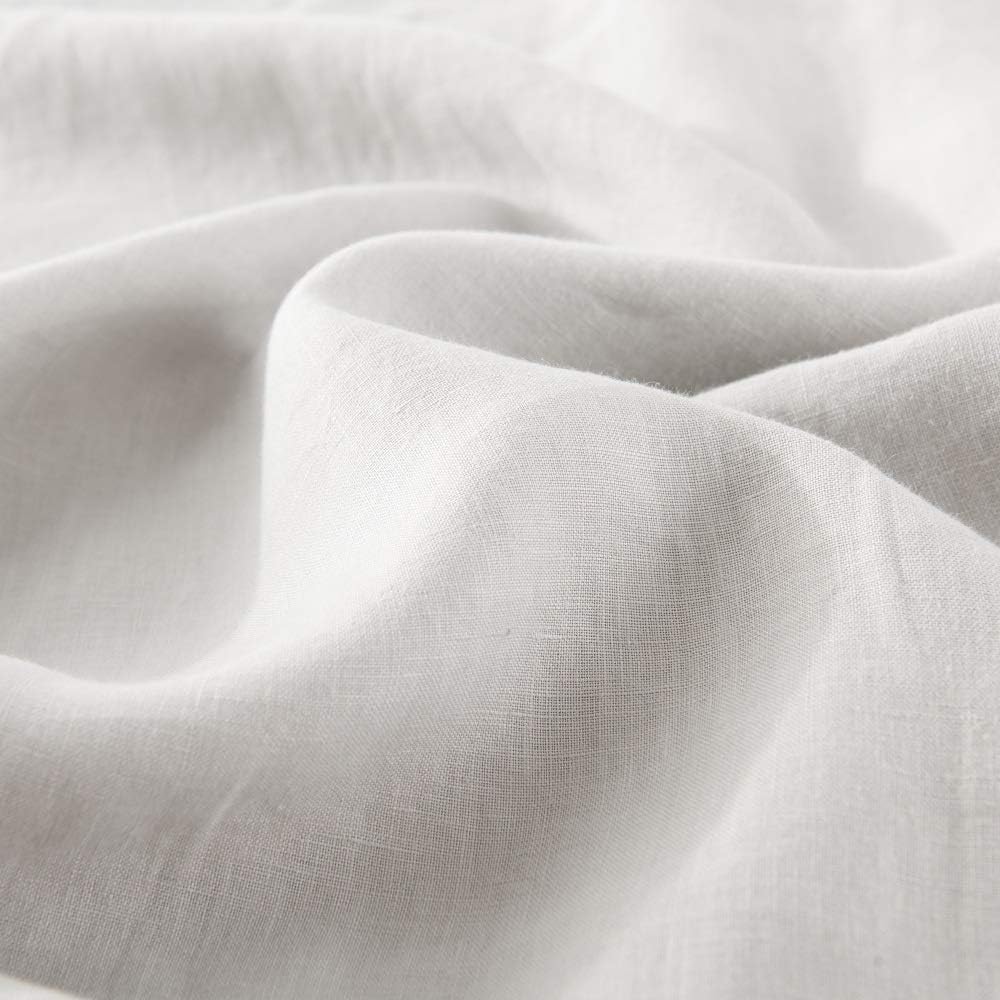 MEADOW PARK Stone Washed French Linen European Pillow Shams, Set of 2 Pieces, 26 inches x 26 inches Square Euro Sham, Super Soft, Ruffles Style, Beige Color