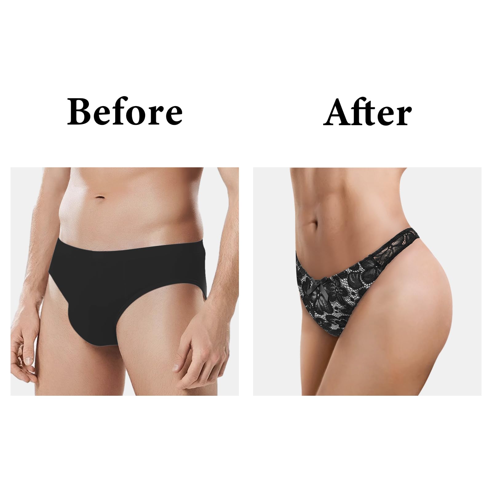 LittleForBig Unisex Hipster Slip Mesh Blume Tanga Höschen Mesh Shaping Tucking Gaff Höschen für Sissies Crossdresser Transgender Individuen